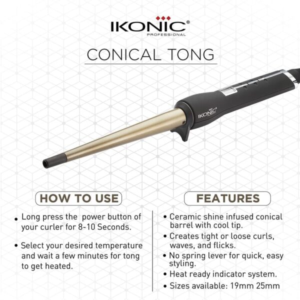 Ikonic Professional Conical Tong- CNT 25