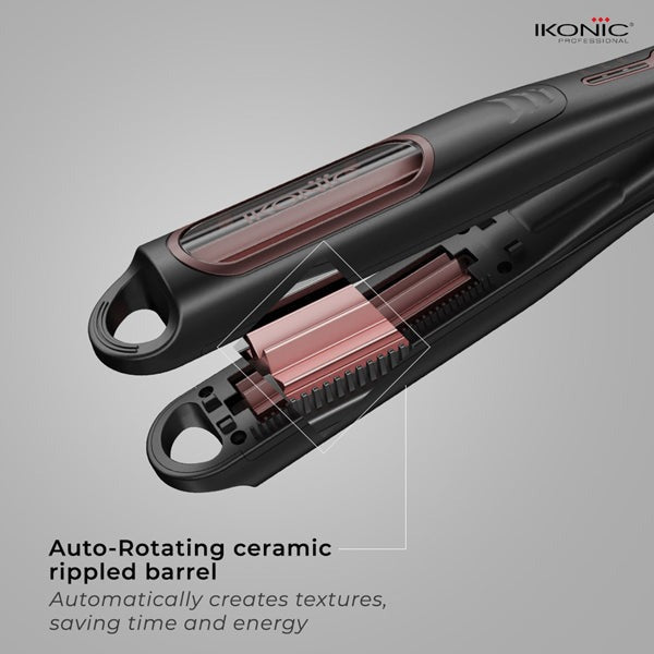 Ikonic Professional Super Crimper Grey | Auto-Rolling Hair Crimper with Ceramic Technology