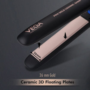 VEGA PROF. PRO GOLD CERAMIC SHINE HAIR STRAIGHTENER VPMHS-08