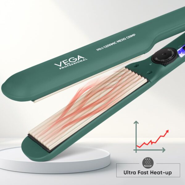 Vega Professional Pro Ceramic Micro Crimp Hair Crimper VPPMS-11 | Adjustable Temperature (150°C–230°C)