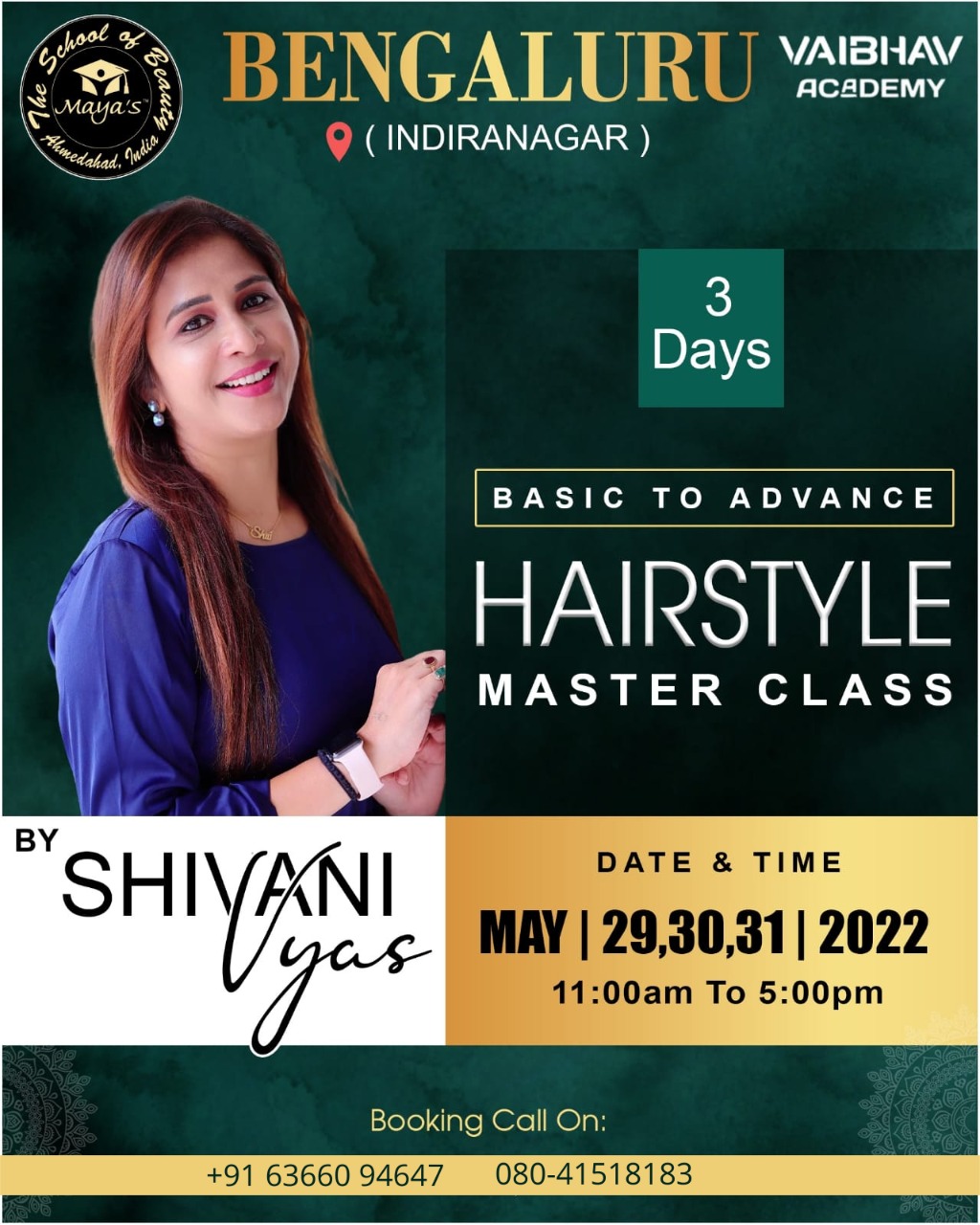 Three days to Basic to Advance Hair Styling Master class